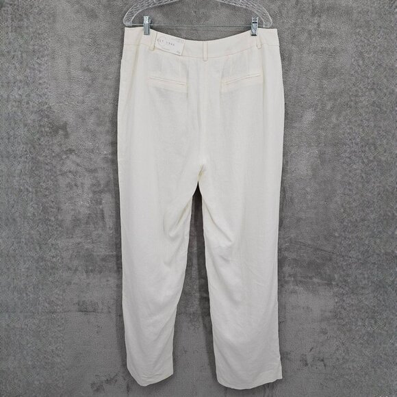 Cato Linen Blend Trousers Pants 16W Ivory Off White Fully Lined Casual Plus New - Picture 12 of 13